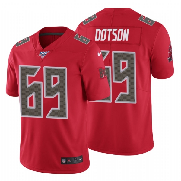 Men's Tampa Bay Buccaneers #69 Demar Dotson Red 100th Season Vapor Limited Jersey