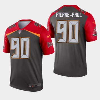 Men's Tampa Bay Buccaneers #90 Jason Pierre-Paul Inverted Legend Jersey - Pewter