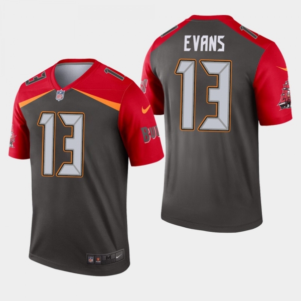 Men's Tampa Bay Buccaneers #13 Mike Evans Inverted Legend Jersey - Pewter