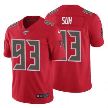 Men's Tampa Bay Buccaneers #93 Ndamukong Suh Red 100th Season Vapor Limited Jersey