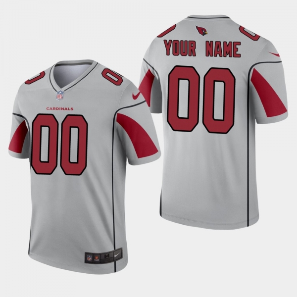 Men's Arizona Cardinals #00 Custom Inverted Legend Jersey - Silver