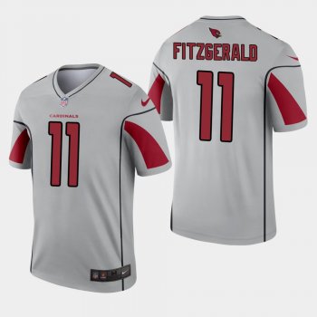 Men's Arizona Cardinals #11 Larry Fitzgerald Inverted Legend Jersey - Silver