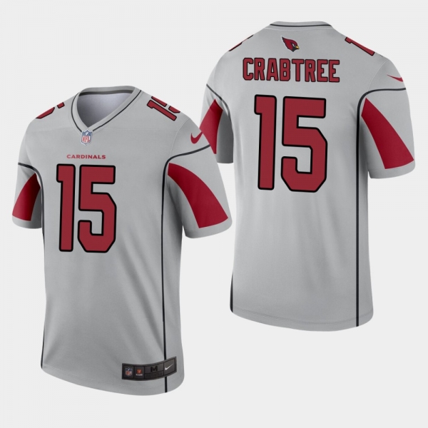 Men's Arizona Cardinals #15 Michael Crabtree Inverted Legend Jersey - Silver