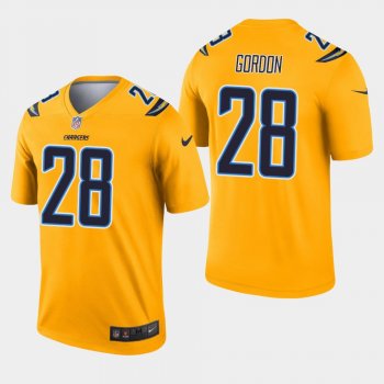 Men's Los Angeles Chargers #28 Melvin Gordon Inverted Legend Jersey - Gold