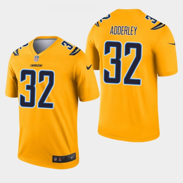 Men's Los Angeles Chargers #32 Nasir Adderley Inverted Legend Jersey - Gold