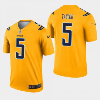 Men's Los Angeles Chargers #5 Tyrod Taylor Inverted Legend Jersey - Gold