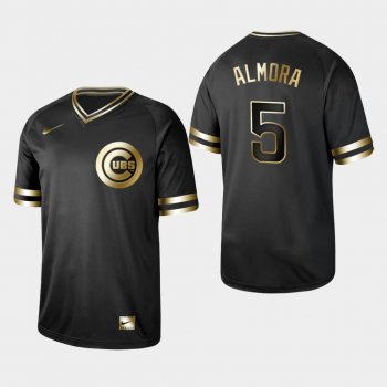 Men's Chicago Cubs Black Albert Almora Jr V-Neck Jersey