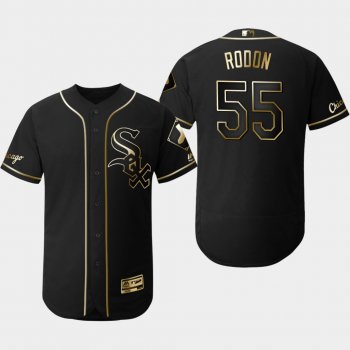 Men's Chicago White Sox Black Carlos Rodon Flex Base Jersey