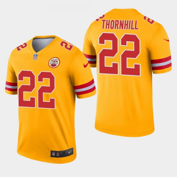 Men's Kansas City Chiefs #22 Juan Thornhill Inverted Legend Jersey - Gold