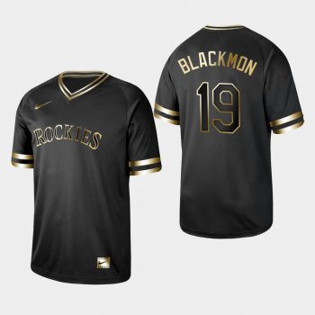 Men's Colorado Rockies Black Charlie Blackmon V-Neck Jersey