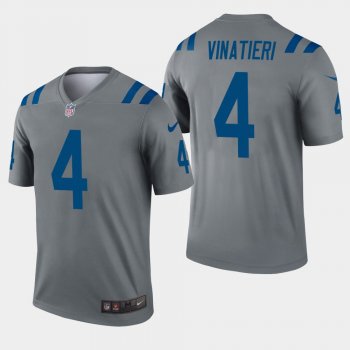 Men's Indianapolis Colts #4 Adam Vinatieri Inverted Legend Jersey - Gray