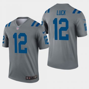 Men's Indianapolis Colts #12 Andrew Luck Inverted Legend Jersey - Gray