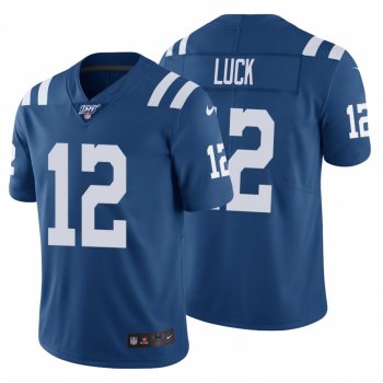 Men's Indianapolis Colts #12 Andrew Luck Royal 100th Season Vapor Limited Jersey