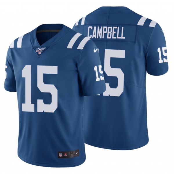 Men's Indianapolis Colts #15 Parris Campbell Royal 100th Season Vapor Limited Jersey