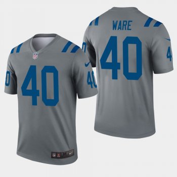 Men's Indianapolis Colts #40 Spencer Ware Inverted Legend Jersey - Gray