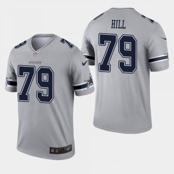 Men's Dallas Cowboys #79 Trysten Hill Inverted Legend Jersey - Gray