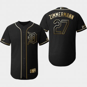 Men's Detroit Tigers Black Jordan Zimmermann Flex Base Jersey