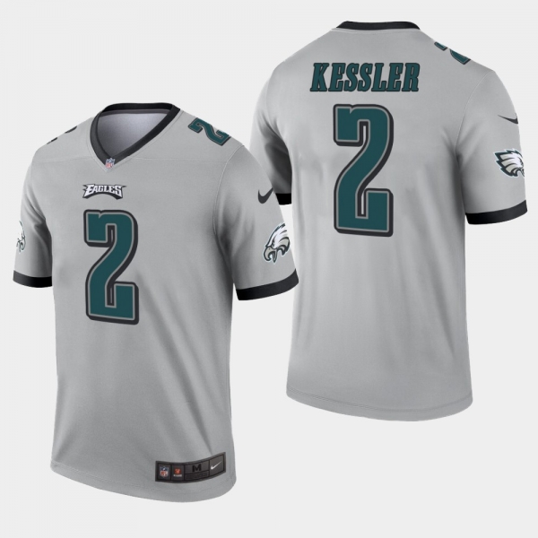 Men's Philadelphia Eagles #2 Cody Kessler Inverted Legend Jersey - Silver