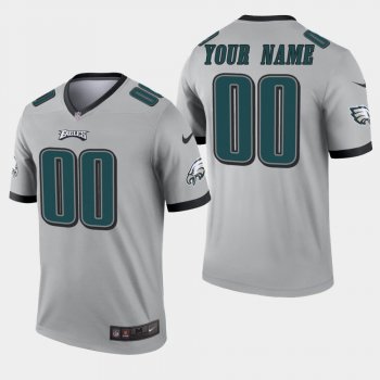 Men's philadelphia Eagles #00 Custom Inverted Legend Jersey - Silver