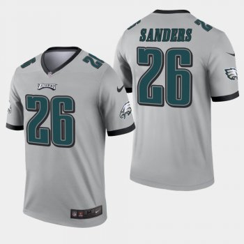 Men's Philadelphia Eagles #26 Miles Sanders Inverted Legend Jersey - Silver