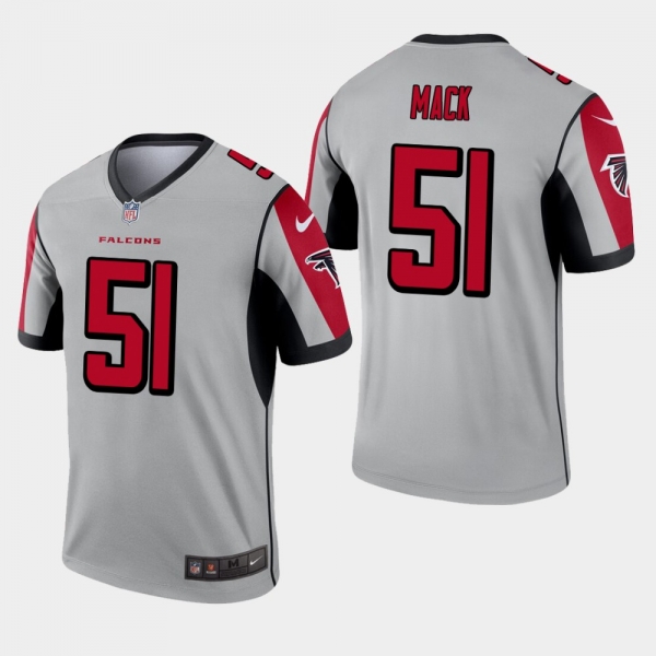 Men's Atlanta Falcons #51 Alex Mack Inverted Legend Jersey - Silver