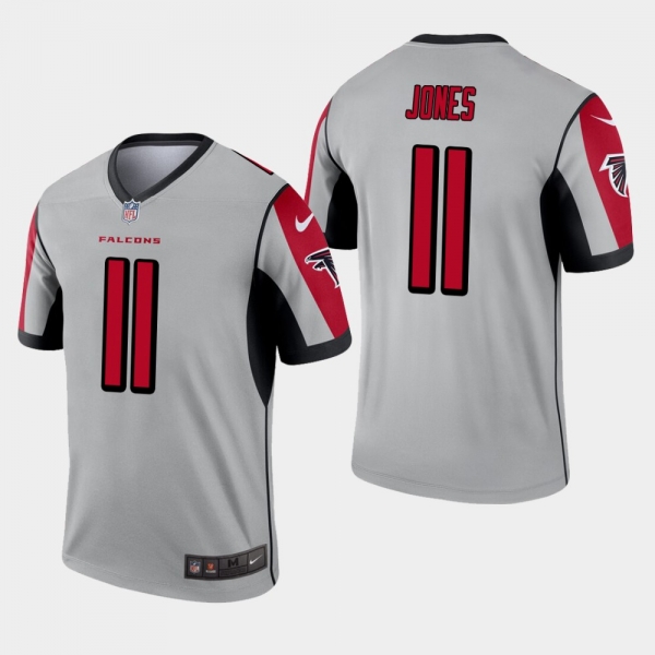 Men's Atlanta Falcons #11 Julio Jones Inverted Legend Jersey - Silver