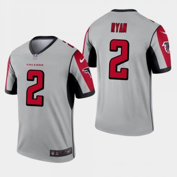 Men's Atlanta Falcons #2 Matt Ryan Inverted Legend Jersey - Silver