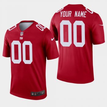 Men's New York Giants #00 Custom Inverted Legend Jersey - Red