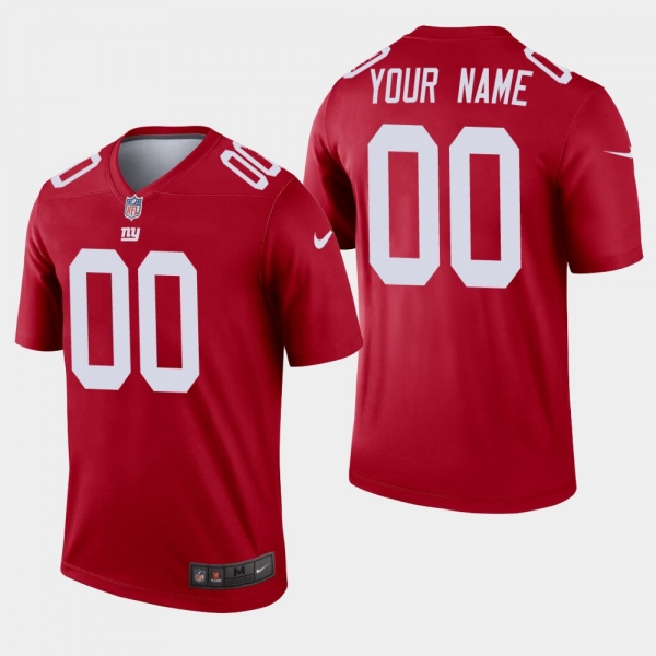 Men's New York Giants #00 Custom Inverted Legend Jersey - Red