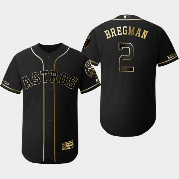 Men's Houston Astros Black Alex Bregman Flex Base Jersey