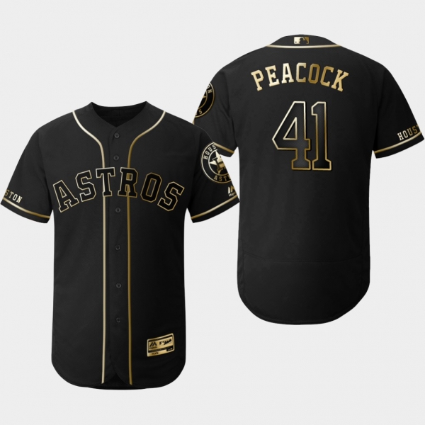 Men's Houston Astros Black Brad Peacock Flex Base Jersey