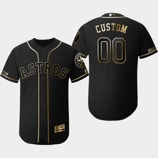 Men's Houston Astros Black Custom Flex Base Jersey