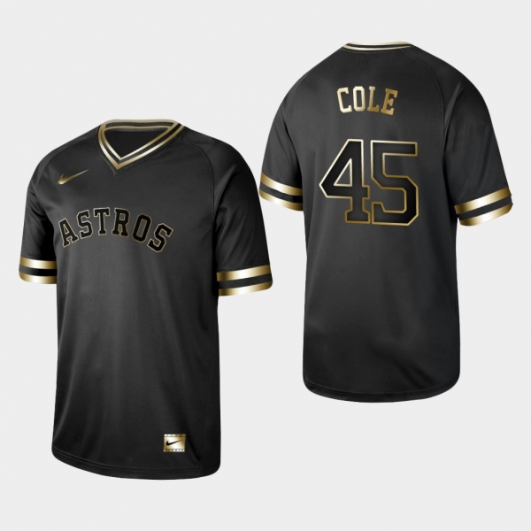 Men's Houston Astros Black Gerrit Cole V-Neck Jersey