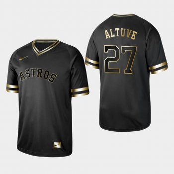 Men's Houston Astros Black Jose Altuve V-Neck Jersey