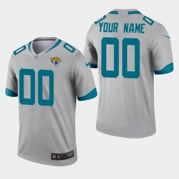 Men's Jacksonville Jaguars #00 Custom Inverted Legend Jersey - Silver