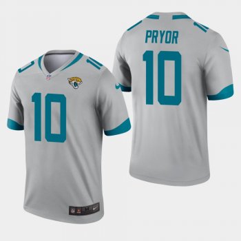 Men's Jacksonville Jaguars #10 Terrelle Pryor Inverted Legend Jersey - Silver