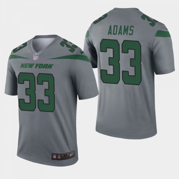 Men's New York Jets #33 Jamal Adams Inverted Legend Jersey - Gray