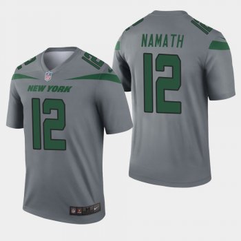 Men's New York Jets #12 Joe Namath Inverted Legend Jersey - Gray