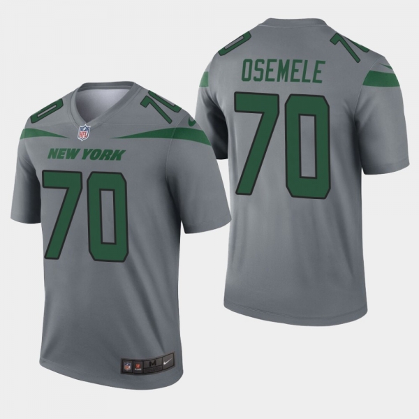 Men's New York Jets #70 Kelechi Osemele Inverted Legend Jersey - Gray