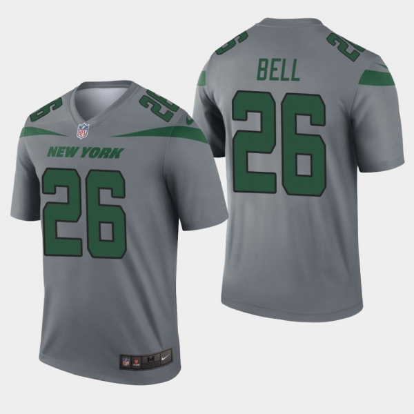 Men's New York Jets #26 Le'Veon Bell Inverted Legend Jersey - Gray