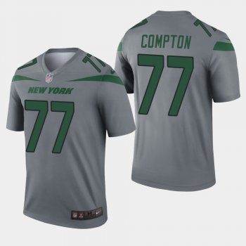 Men's New York Jets #77 Tom Compton Inverted Legend Jersey - Gray