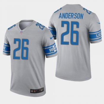 Men's Detroit Lions #26 C.J. Anderson Inverted Legend Jersey - Gray