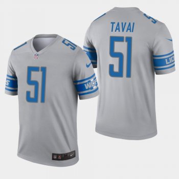 Men's Detroit Lions #51 Jahlani Tavai Inverted Legend Jersey - Gray