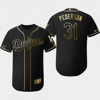 Men's Los Angeles Dodgers Black Joc Pederson Flex Base Jersey