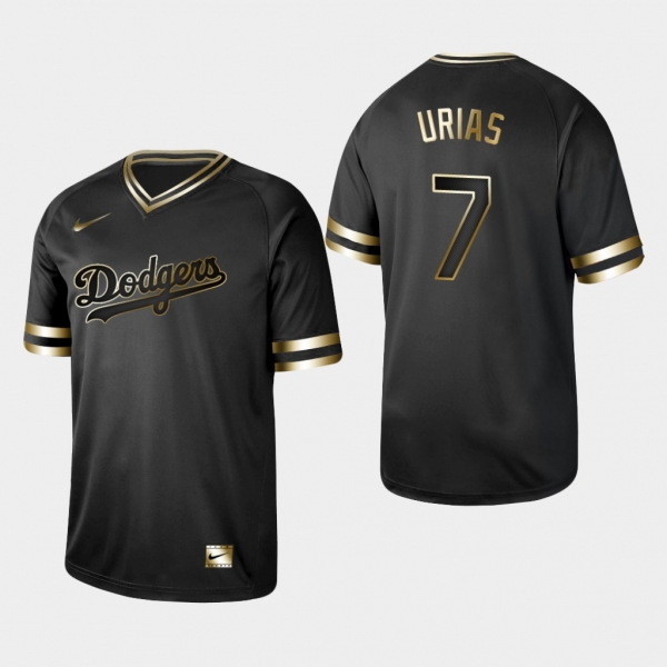 Men's Los Angeles Dodgers Black Julio Urias V-Neck Jersey