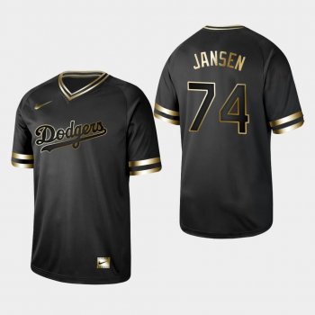 Men's Los Angeles Dodgers Black Kenley Jansen V-Neck Jersey