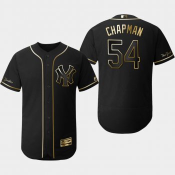 Men's New York Yankees Black Aroldis Chapman Flex Base Jersey