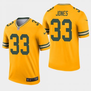 Men's Green Bay Packers #33 Aaron Jones Inverted Legend Jersey - Gold