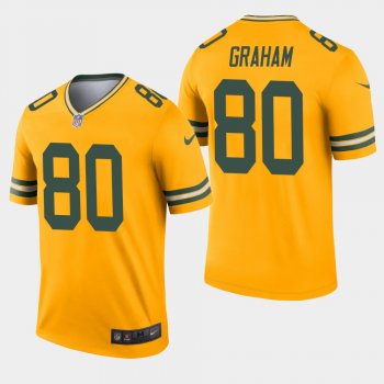 Men's Green Bay Packers #80 Jimmy Graham Inverted Legend Jersey - Gold