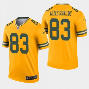 Men's Green Bay Packers #83 Marquez Valdes-Scantling Inverted Legend Jersey - Gold